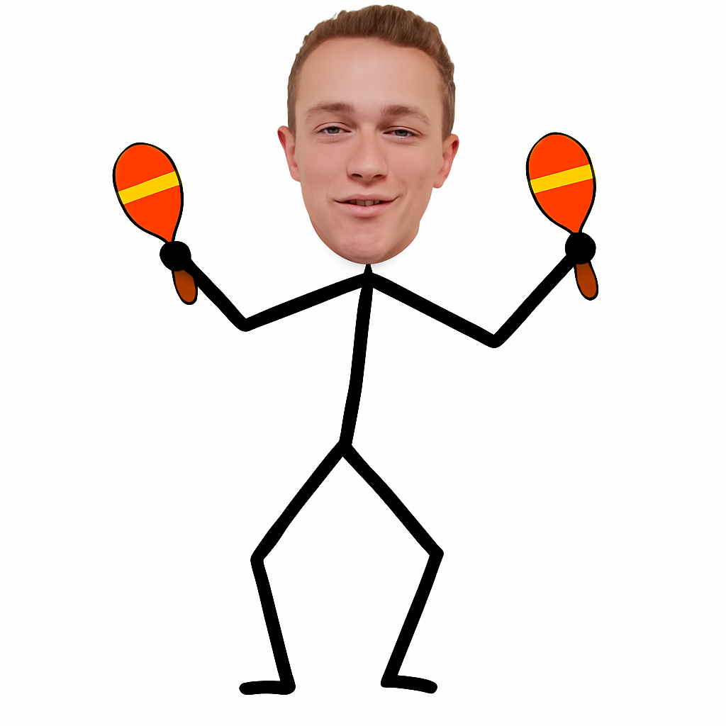 Dancing Stick Figure with Maracas